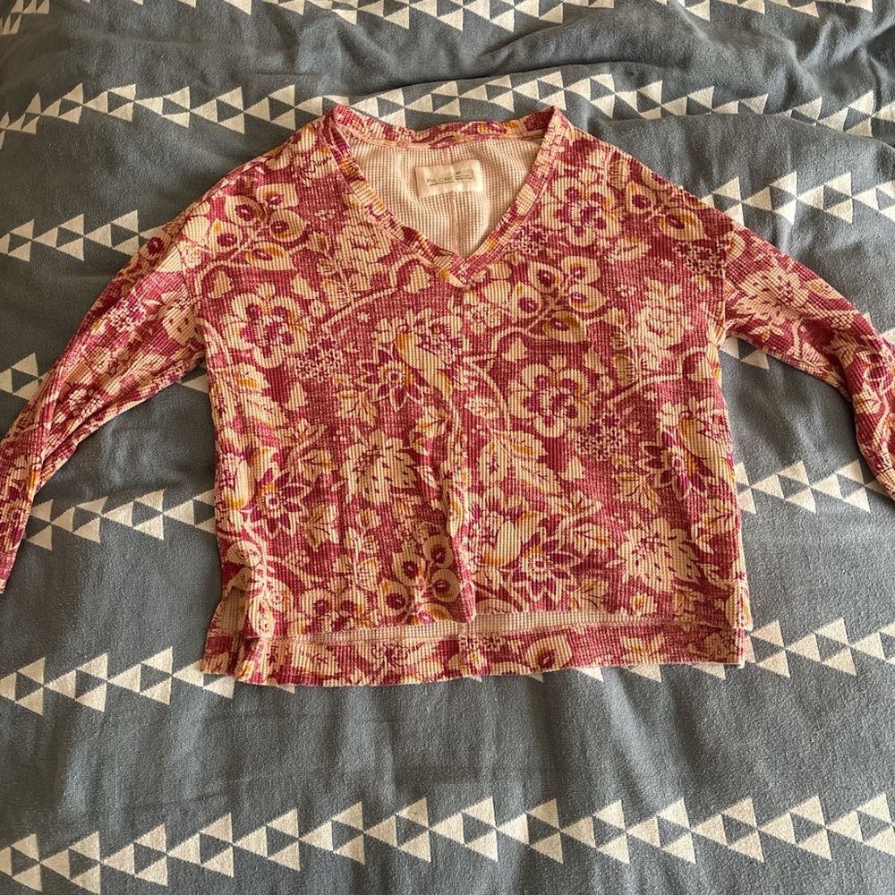 Women’s XS Anthropologie boxy waffle knit long sleeve